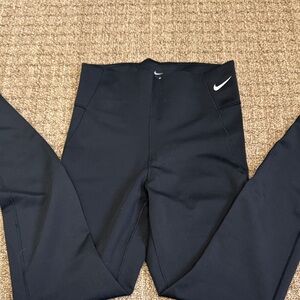 Nike Kids Dark Leggings with White Swoosh